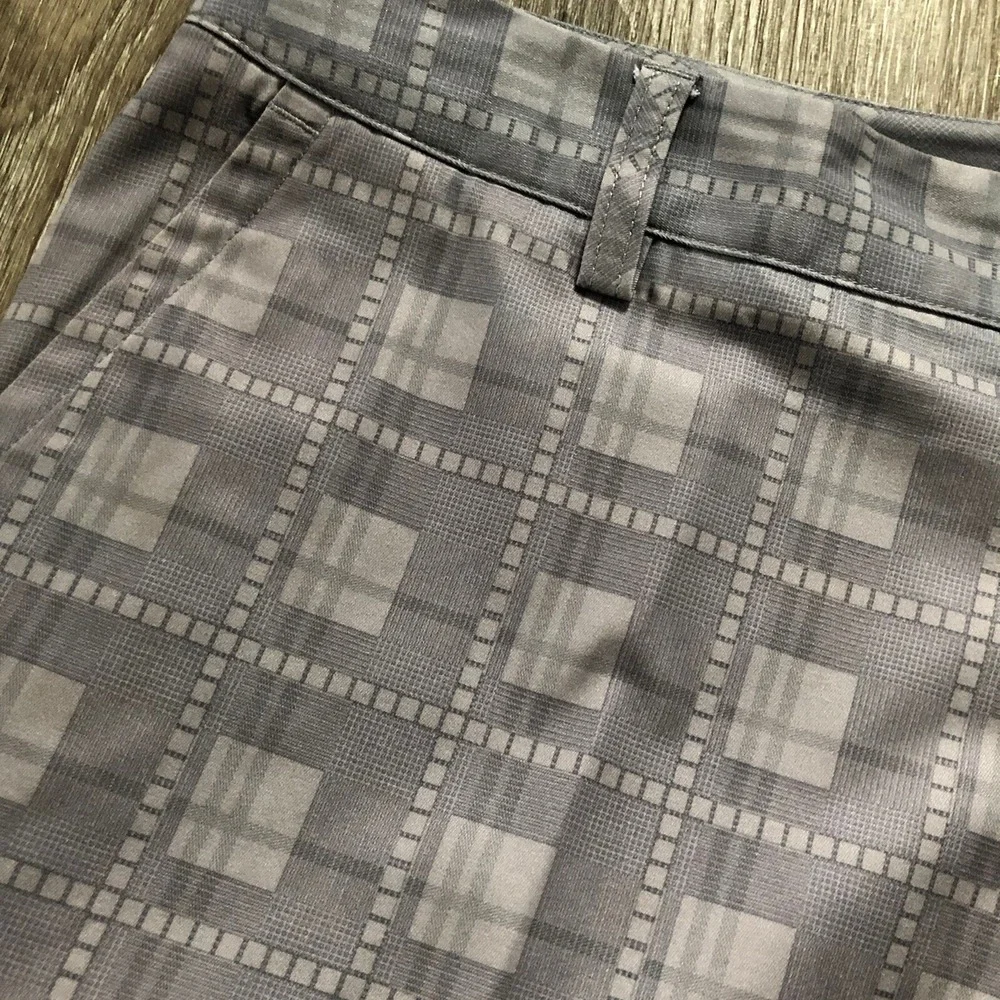 Adidas Men's Climalite Gray Plaid Golf Athleisure‎ Shorts Sz 34